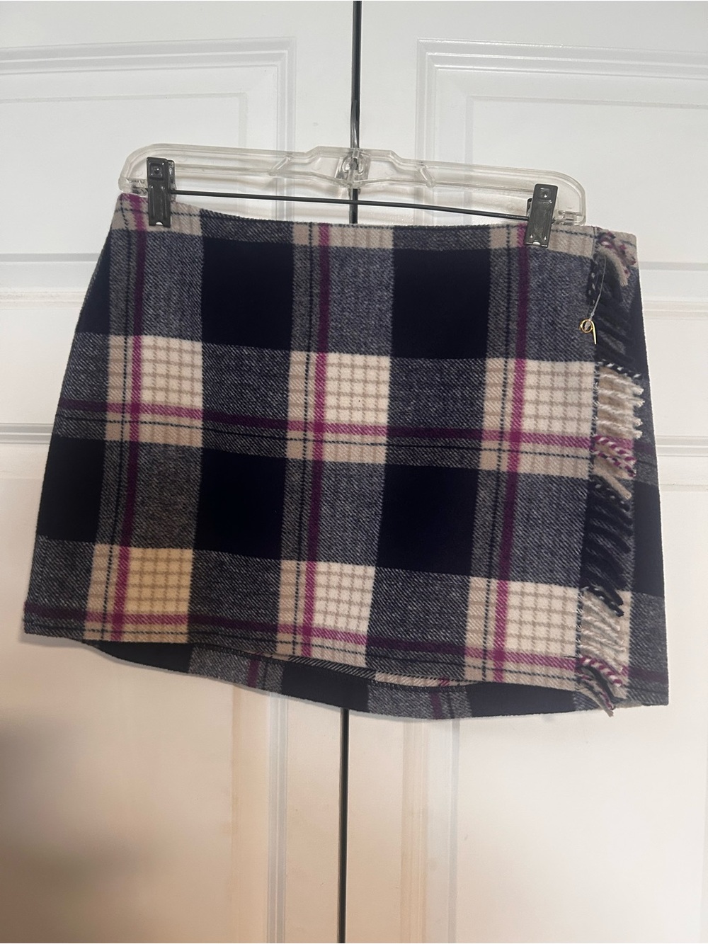 PINK Victoria's Secret Navy, Cream & Purple Plaid Mini Skirt